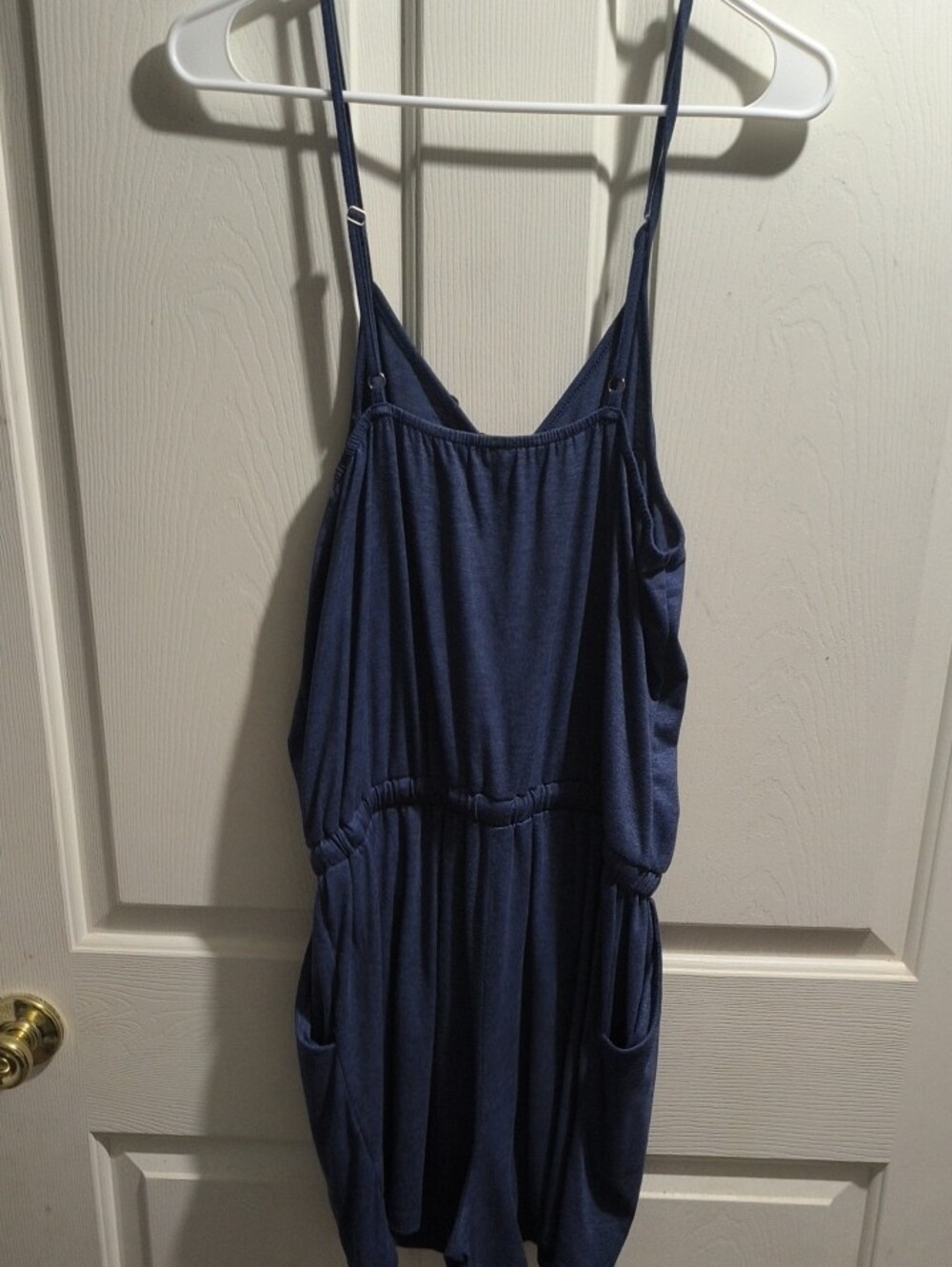 Navy Blue Spaghetti Strap Romper - Picture 3 of 3